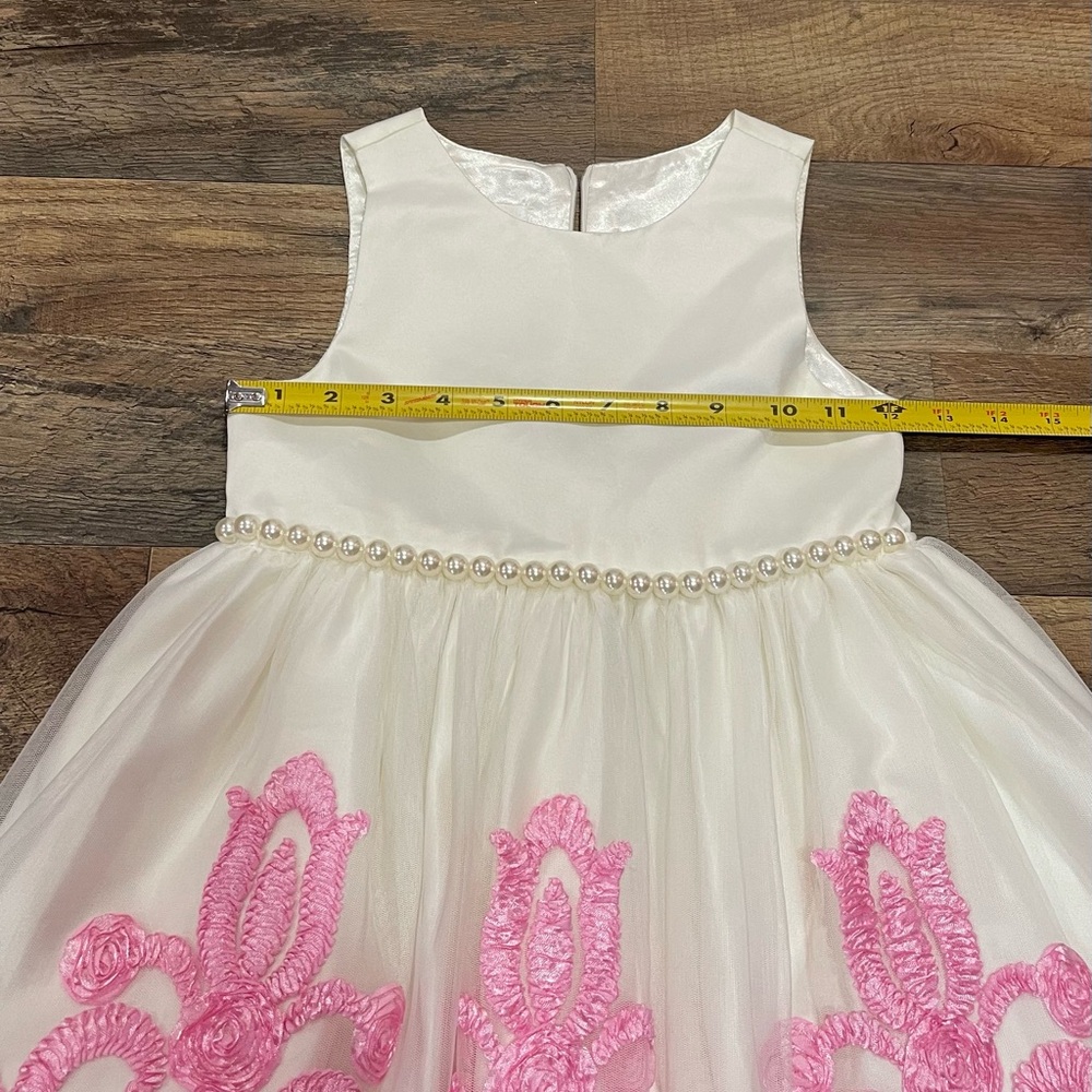 American Princess White and Pink A-Line Sundress for Weddings - Picture 7 of 12